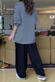 Made in Italy Perfect Breton V Long Sleeve Top Black - ** 